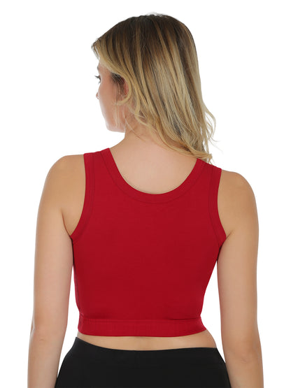 POOJA RAGENEE Smooth Fabric & comfortable Sports Bra for Fitness SQ1039 Red-Fawn