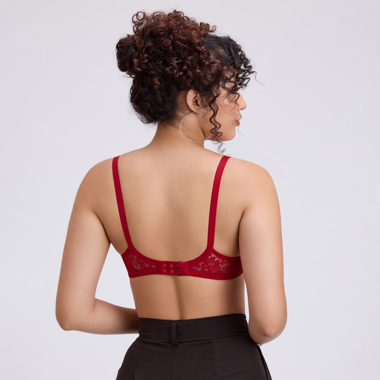 Net Padded Bra for Women|Comfortable Support|Stylish Lace Design FQ8010