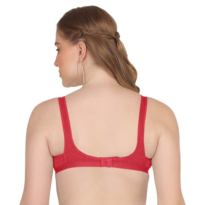 POOJA RAGENEE T-Shirt Bra Fitness & comfortable Cotton Sports BraSQ1036 Red