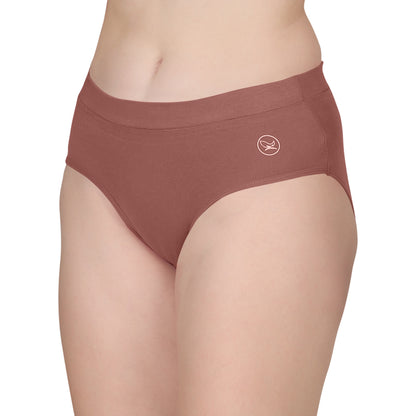 POOJA RAGENEE Women's Regular Cotton Lycra Panty PQ5023 Maroon-Rust-Wine