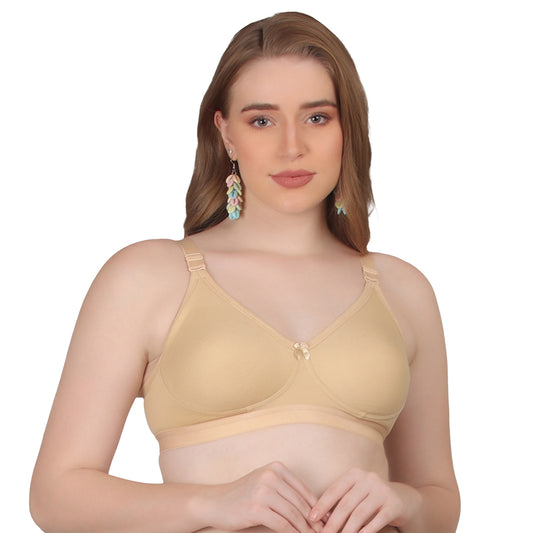 POOJA RAGENEE Seamless Moulded Non Padded Free Wired Comfortable Bra MQ3052 Skin