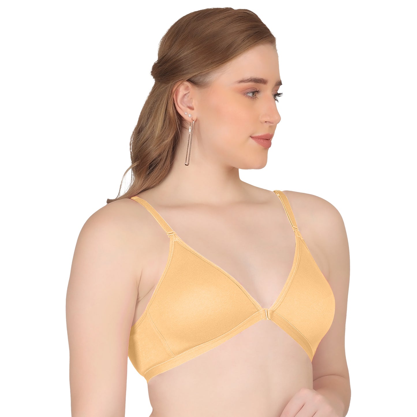 POOJA RAGENEE Double Layer Front Opener Hooks Detachable Strap Bra BQ2184 Skin