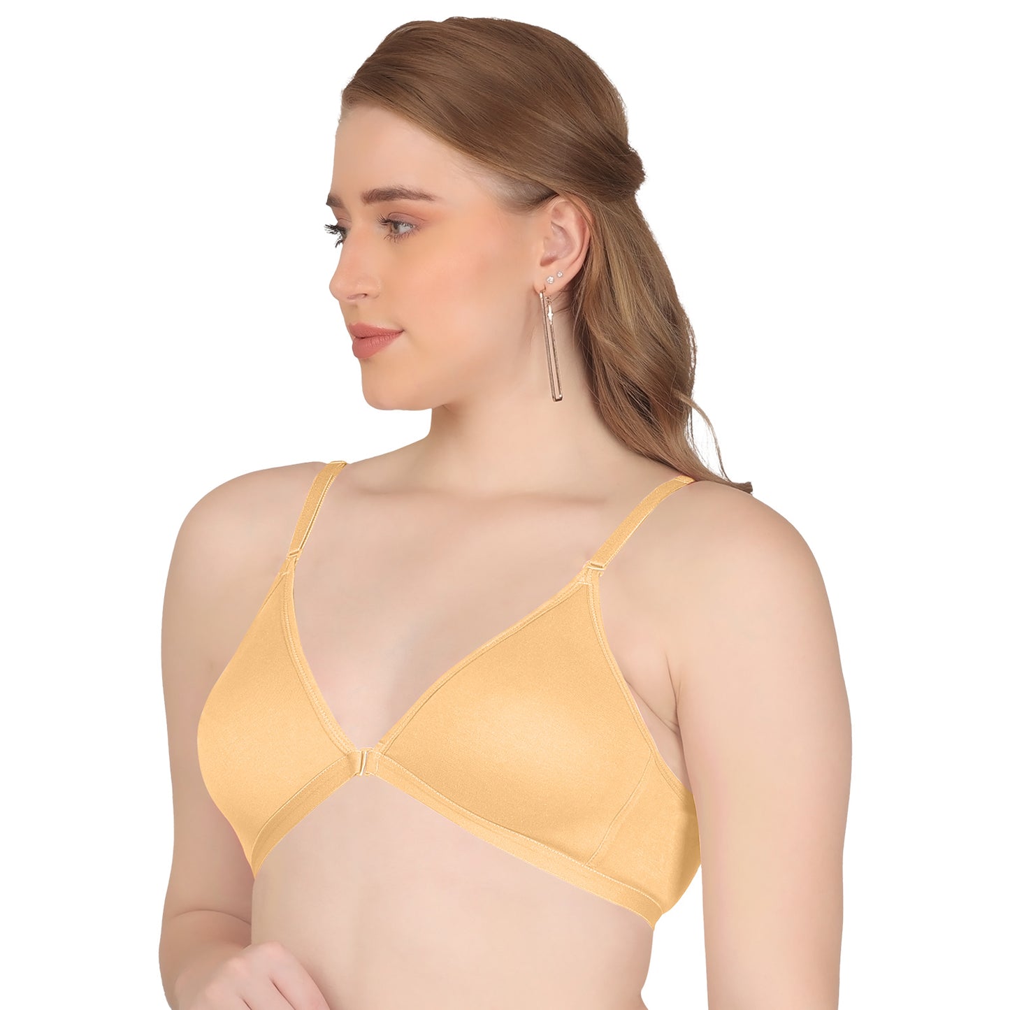 POOJA RAGENEE Double Layer Front Opener Hooks Detachable Strap Bra BQ2184 Skin