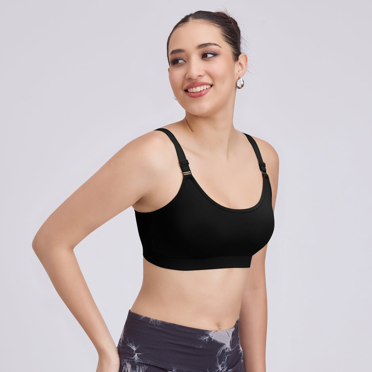 Slip-On Everyday Bra with Adjustable Straps - Non-Padded, Non-Wired & Molded Comfort- SQ1042