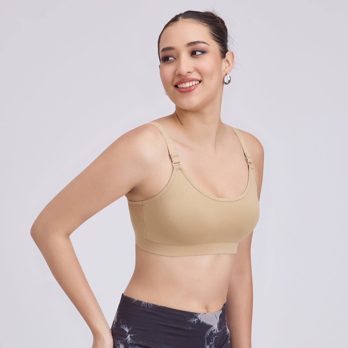 Slip-On Everyday Bra with Adjustable Straps - Non-Padded, Non-Wired & Molded Comfort- SQ1042