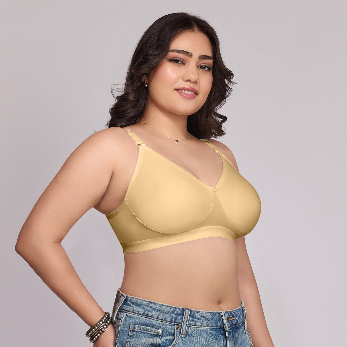Full Coverage D Cup Bra – Supportive, Comfortable & Wireless | Plus Size Bra for Everyday Wear MQ3033