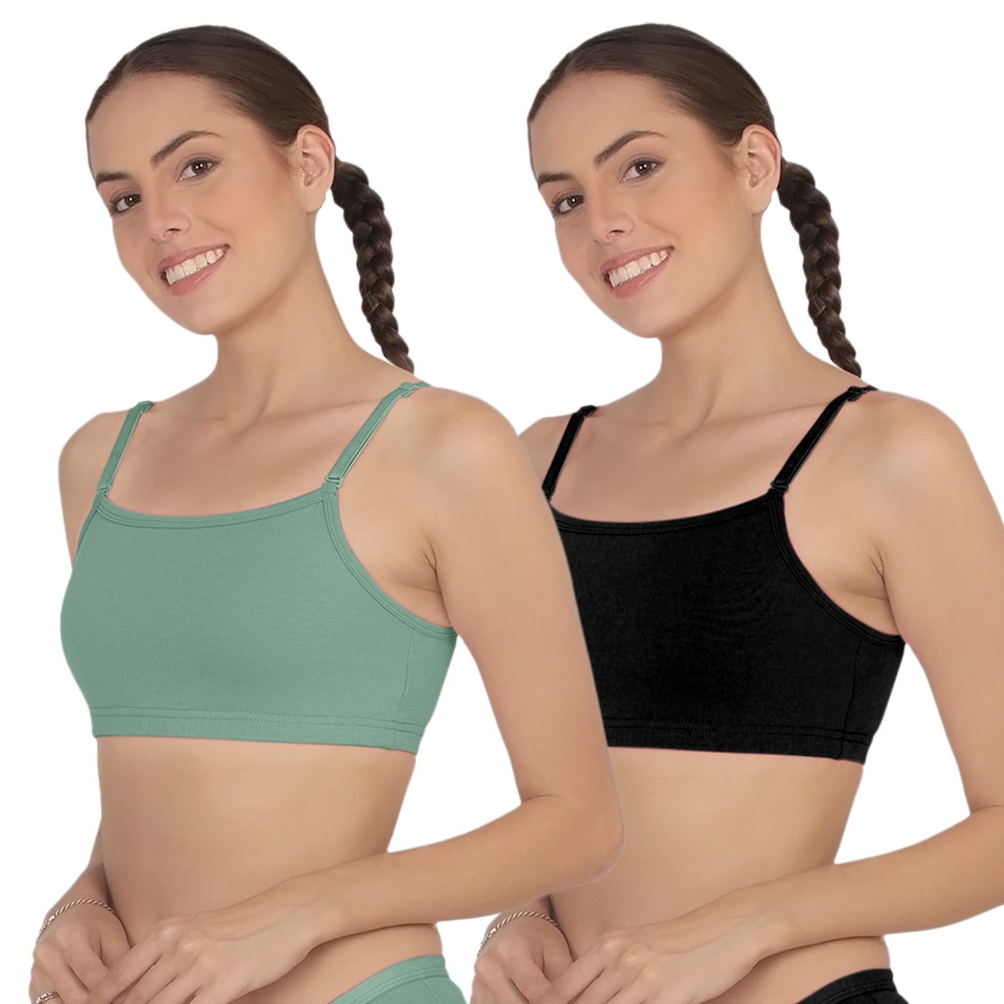 POOJA RAGENEE Smooth Fabric & comfortable Sports Bra for Fitness SQ1031B Teal Green-Black