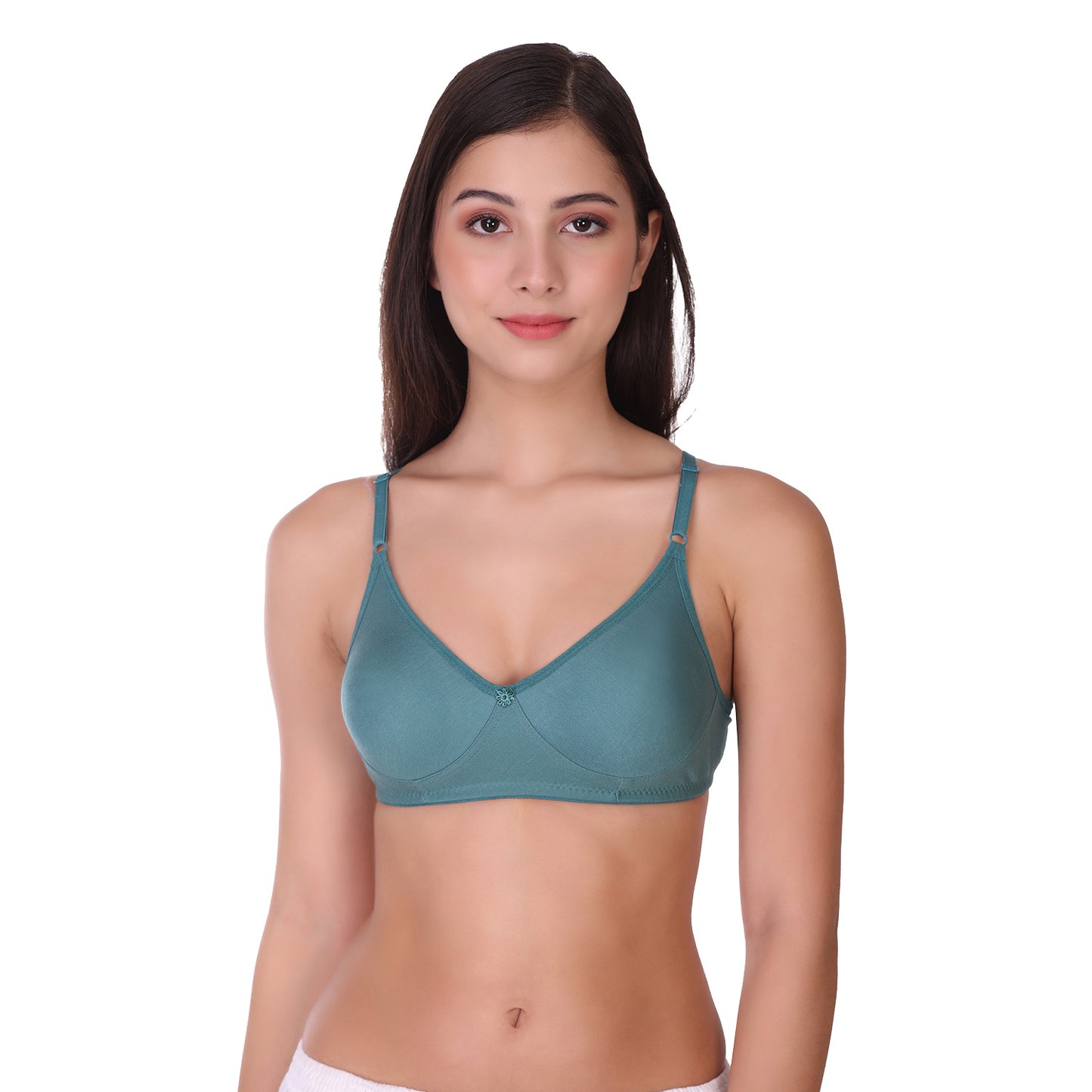 Pooja Ragenee Seamless Non Padded bra for Women Teal Green