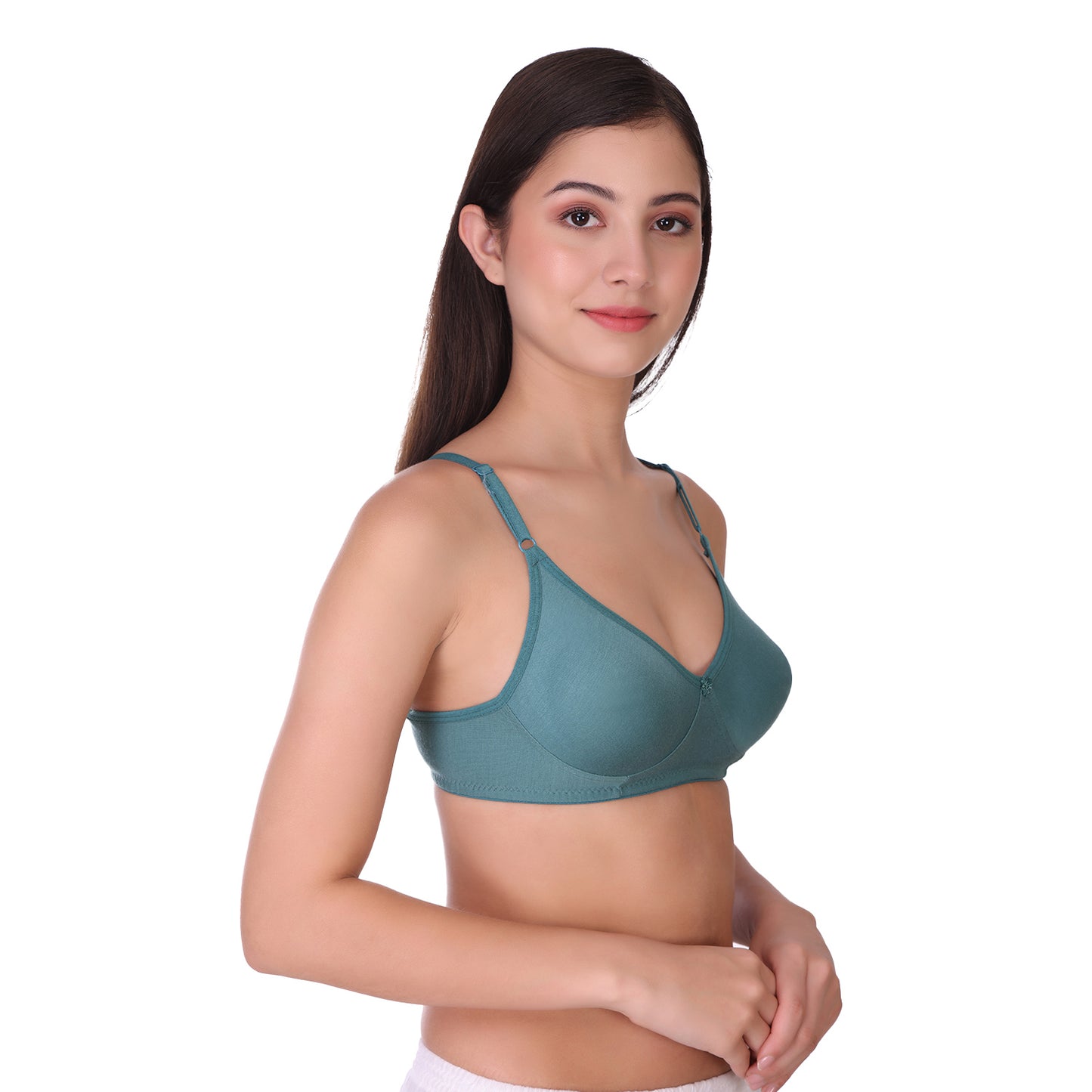 Pooja Ragenee Seamless Non Padded bra for Women Teal Green