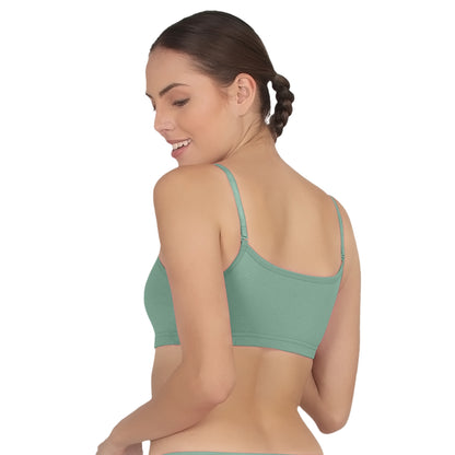 POOJA RAGENEE Smooth Fabric & comfortable Sports Bra for Fitness SQ1031B Skin-Teal Green