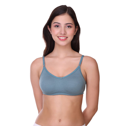 POOJA RAGENEE Full Coverage Double Layer Seamless Wireless Moulded Cup T-Shirt Bra for Womens Teal