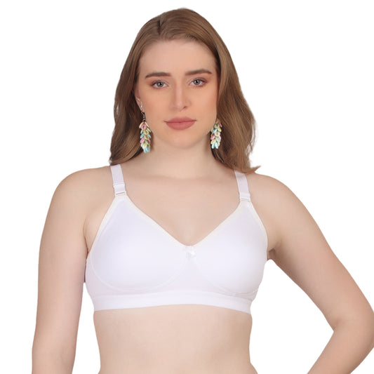 POOJA RAGENEE Seamless Moulded Non Padded Free Wired Comfortable Bra MQ3052 White