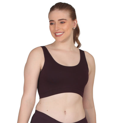 POOJA RAGENEE Skin Breathable & Comfortable Sports Bra SQ1029B Wine