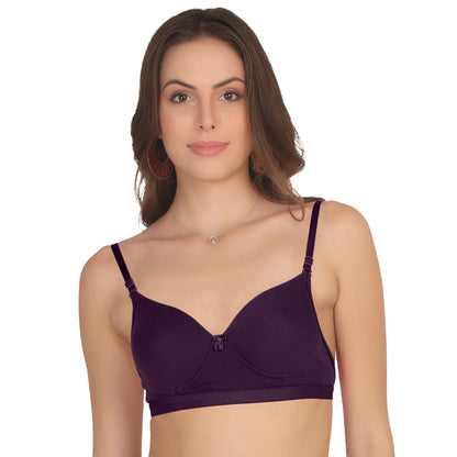 POOJA RAGENEE T-Shirt Moulded Double Layer Cup Non Padded Seamless Bra MQ3054 Wine