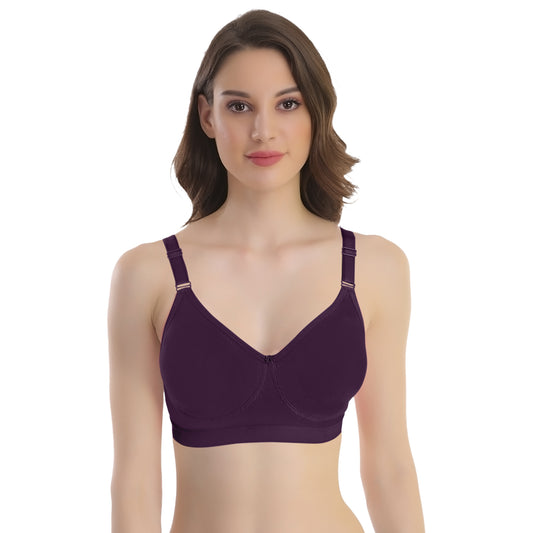 POOJA RAGENEE Seamless Moulded Non Padded Free Wired Comfortable Bra MQ3053D Wine