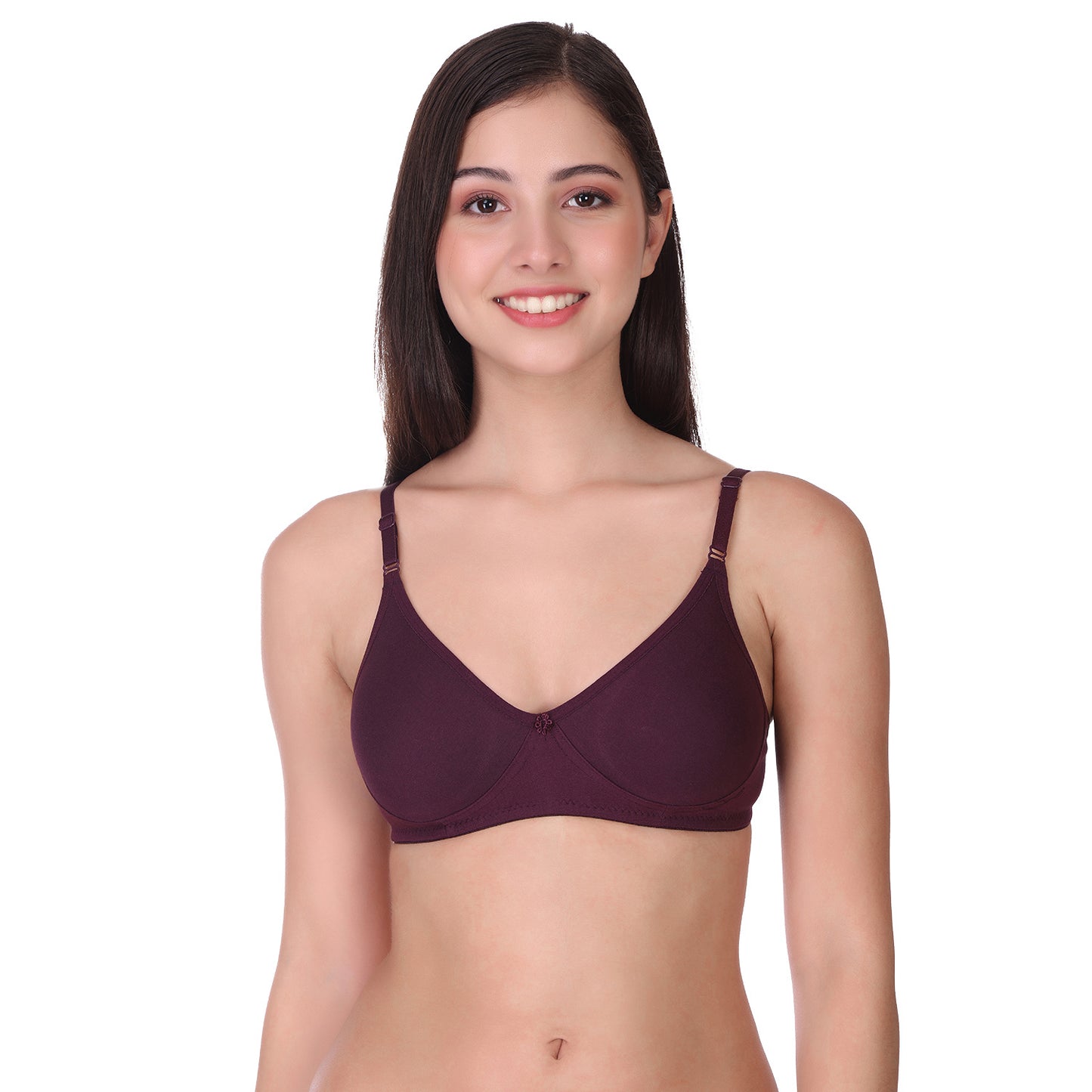 Pooja Ragenee Cotton Blend Seamless bra for Womens Wine