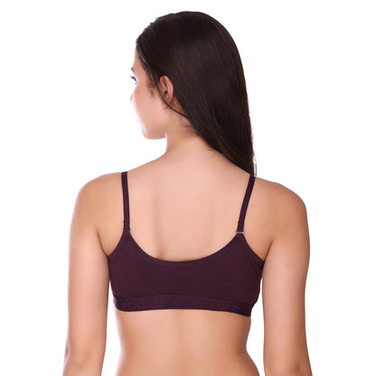 Pooja Ragenee Cotton Moulded Sports bra for Girls Wine