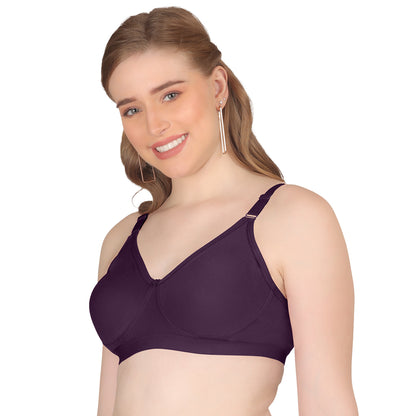 POOJA RAGENEE Seamless Moulded Non Padded Free Wired Comfortable Bra MQ3053 Wine