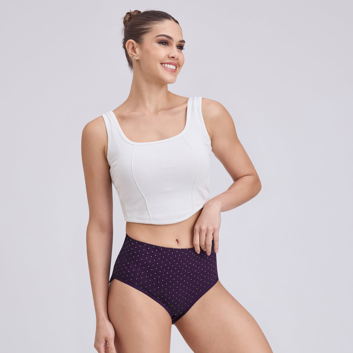 Soft Cotton Tummy Printed Panty for Women – High Waist Comfort Fit PQ5035