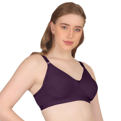 POOJA RAGENEE Seamless Moulded Non Padded Free Wired Comfortable Bra MQ3053 Wine