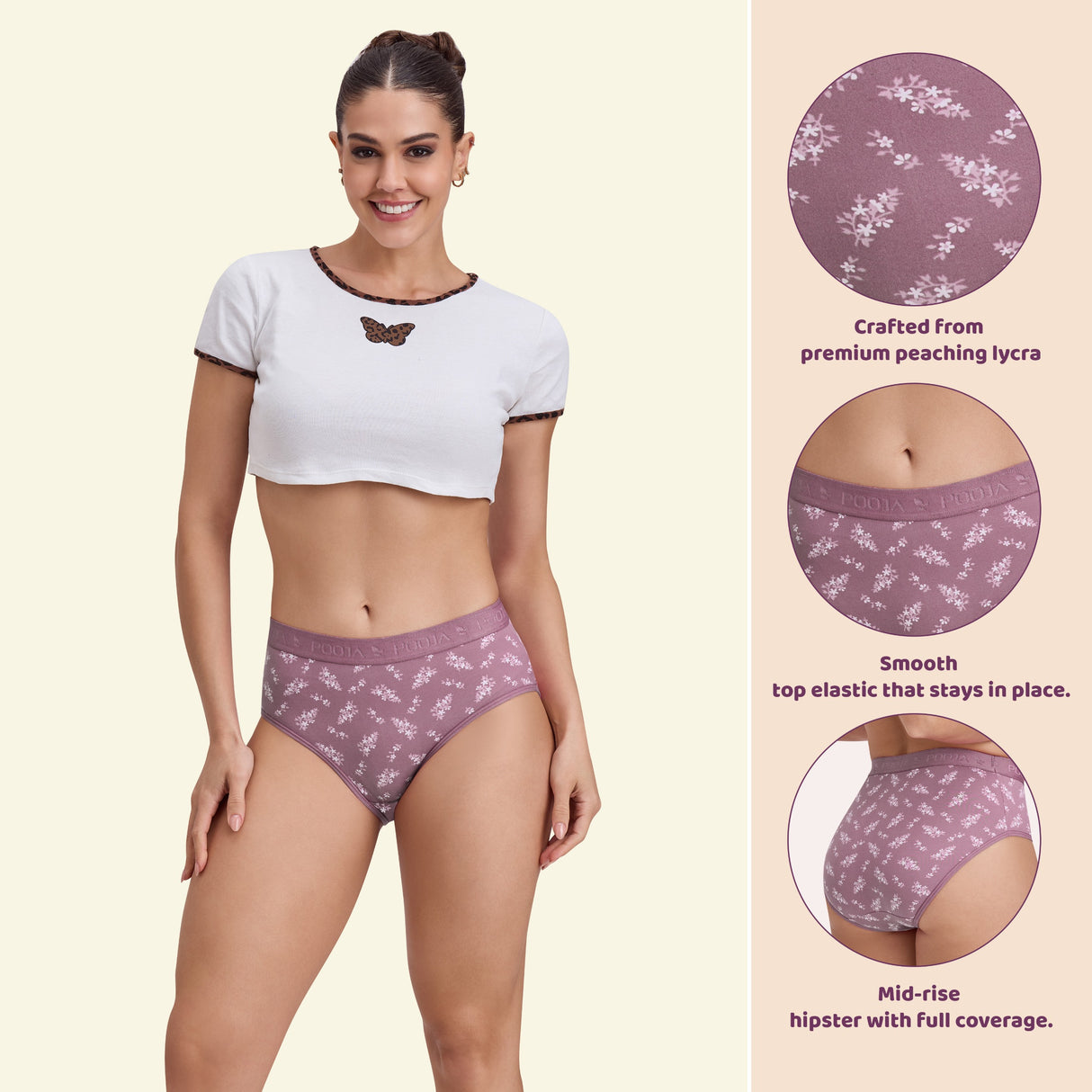 Women’s Flower Print Panty – Soft, Stretchable & Stylish Comfort PQ5031-3PC