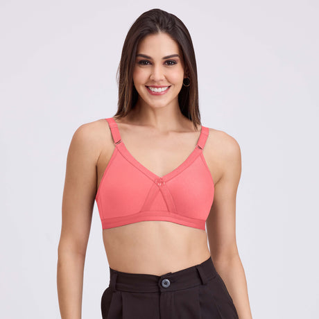 Seamless Cross Design D Cup Bra – Full Coverage, Supportive Fit MQ3046